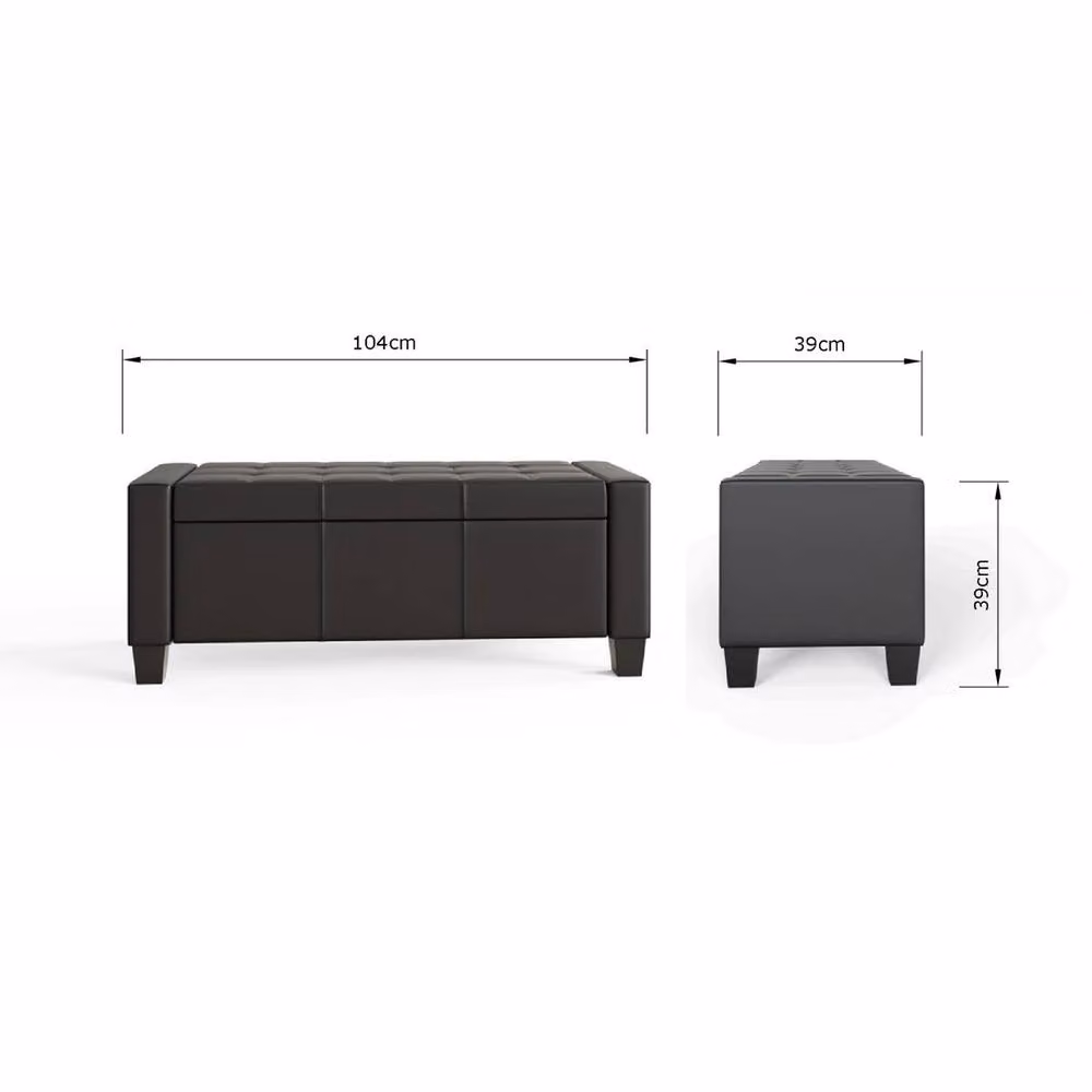 FORGEVIO Black Storage Ottoman Bench for Bedroom and Living Room – 2