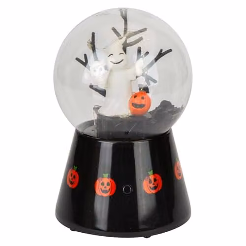 VFM e-Store Halloween Light Up Globe Glass Trinket, Black, W: 17 cm, D: 10 cm, H: 2.54 cm – 4