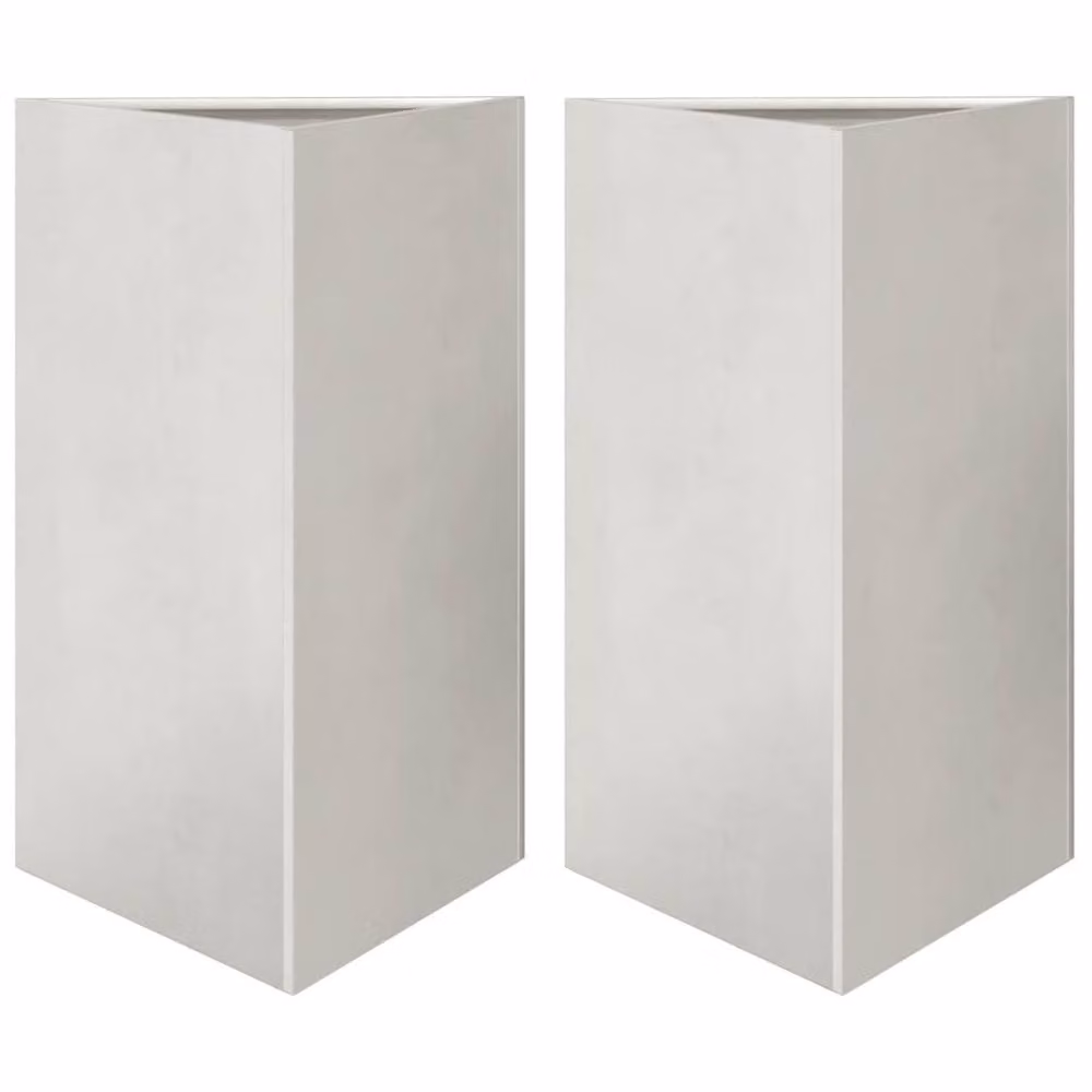Berkfield Home Garden Triangular Planters, 2 Piece Stainless Steel Set in Silver, W/D/H: 50 x 43 x 75 cm – 2
