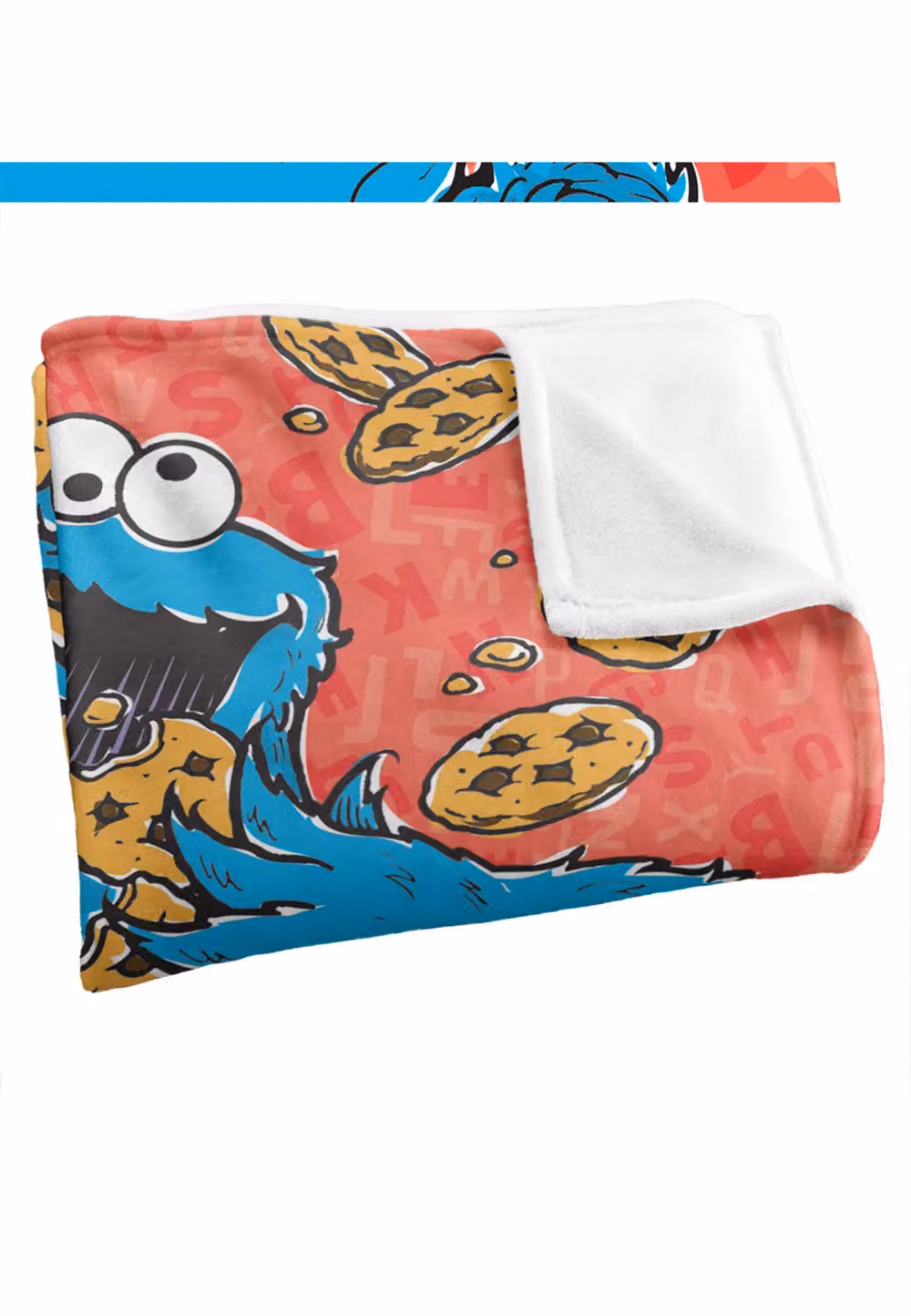 Sesame Street Cookie Monster Silky Touch Super Soft Throw Blanket, White, W: 152 cm, D: 127 cm – 3