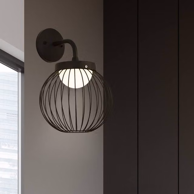 Lighting Collection Kyst LED Outdoor Ring Wall Light in Black – 2