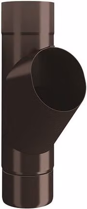 Lindab Steel Downpipe Branch 87mm, Coffee Brown