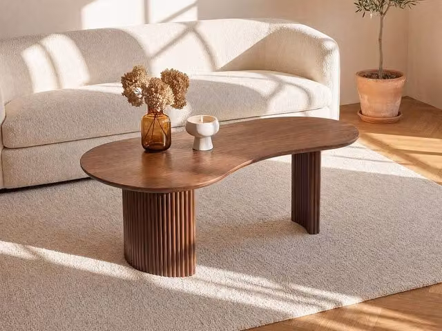 TAMENIA By Maison Céphy Vente-unique Acacia Wood Coffee Table in Walnut Brown