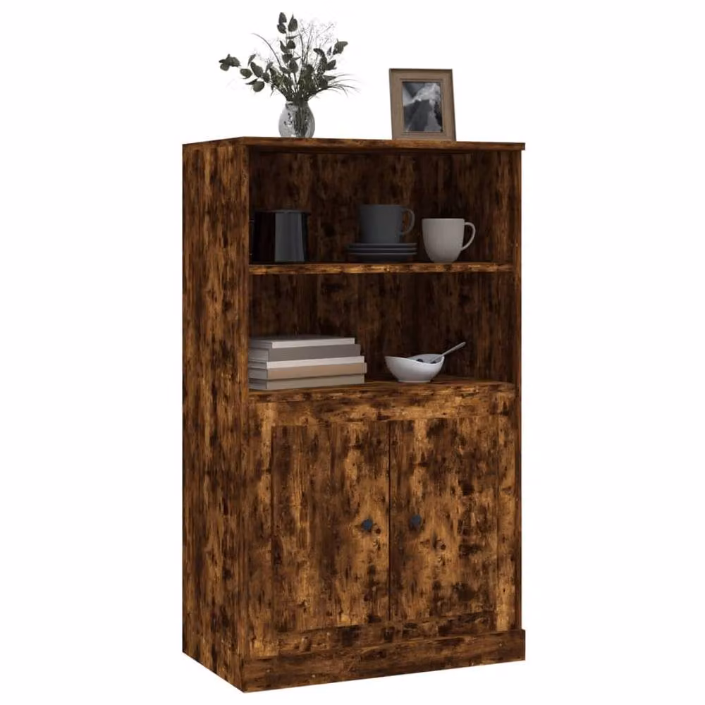Berkfield Home Smoked Oak Highboard in Brown, W/D/H: 60 x 35.5 x 103.5 cm – 3