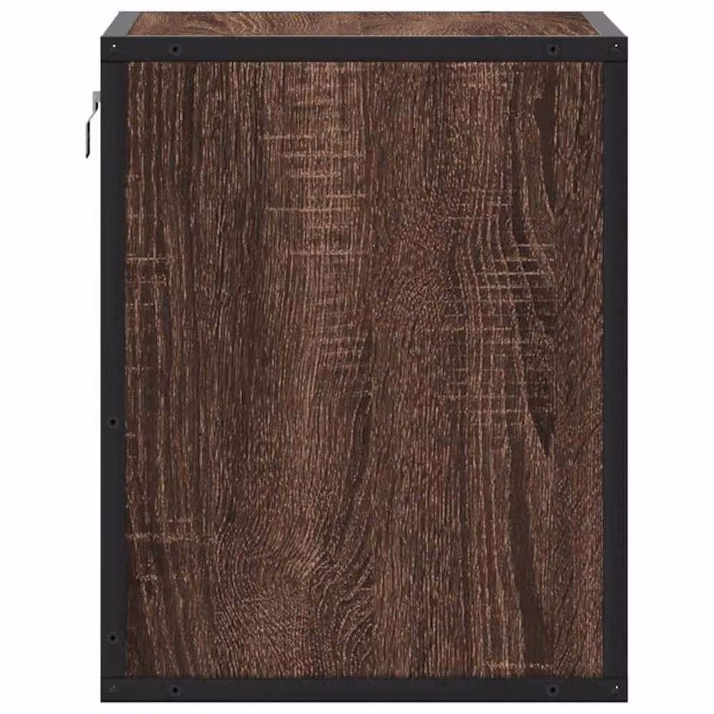 Berkfield Home Wall-mounted Bedside Cabinet in Brown Oak, W: 40 cm, D: 31 cm, H: 39.5 cm – 6