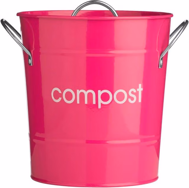 Premier Housewares Compost Bin with Removable Inner Bucket in Pink and White – 1