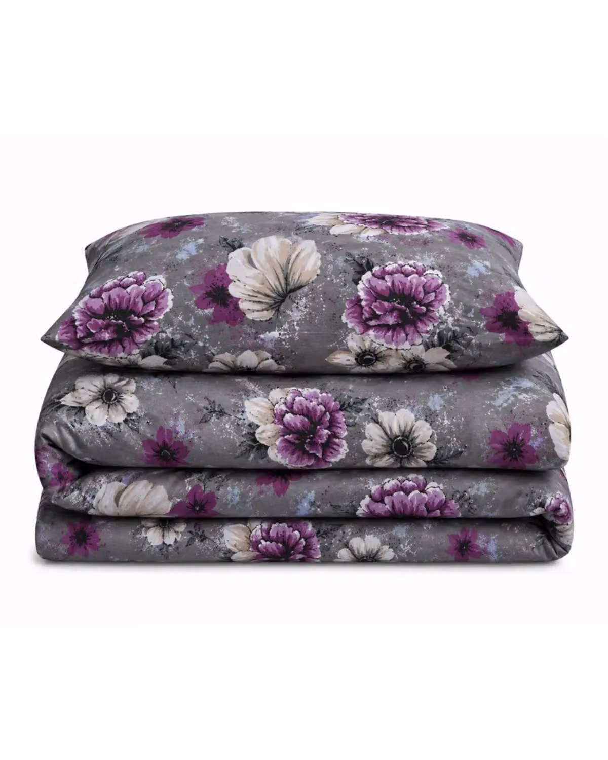 Velosso Cassia Floral Duvet Cover and Pillowcase Set in Purple, W/D/H: 135 x 200 cm and 50 x 75 cm – 2