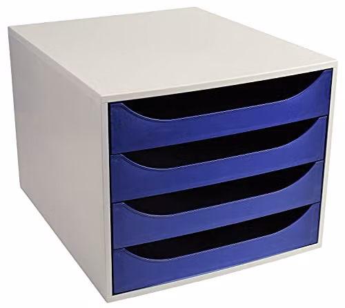 Exacompta Ecobox Office 4-Drawer Filing Module in Midnight Blue – 3