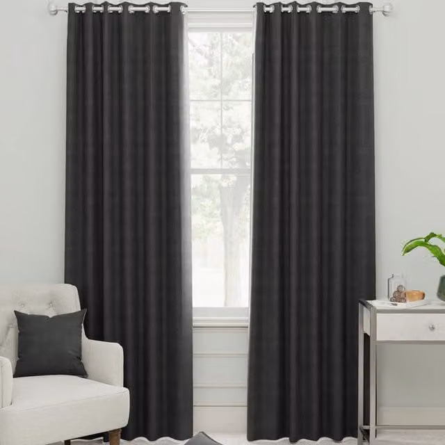 Linda Barker Royal Velvet Made to Measure Opaque Eyelet Curtain in Grey