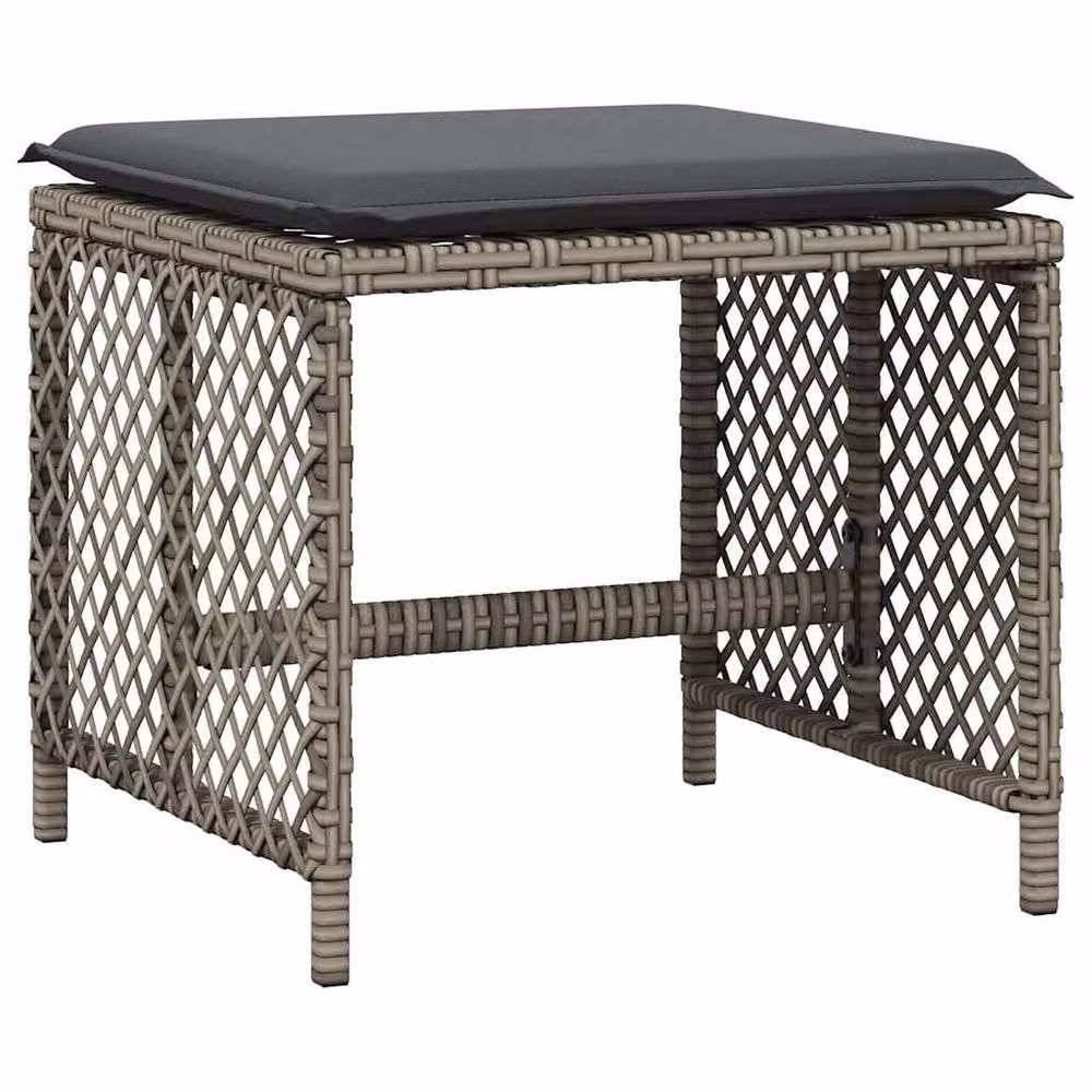 Berkfield Home 9 Piece Grey Poly Rattan Garden Dining Set with Cushions and Glass Tabletop – 3