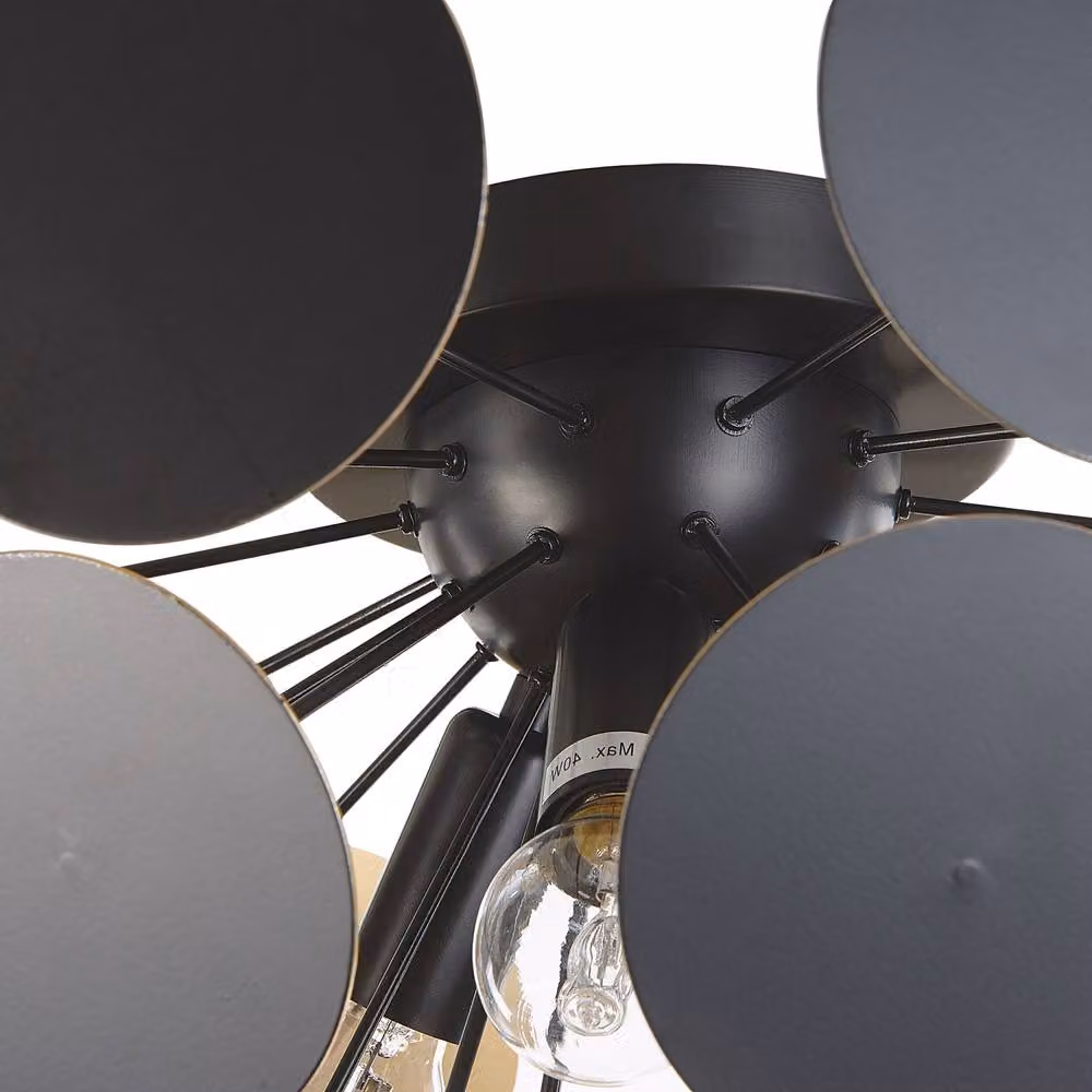 Wyld and Coco Hemisphere Pendant Light in Black and Gold/Brass Metal – 4