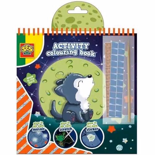 SES Creative 00118 Activity Colouring Book Glow in the Dark 3 in 1 Multicolour