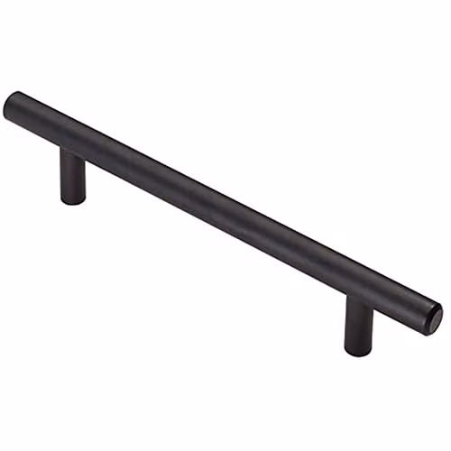 Loops T-Bar Cupboard Pull Handle in Matt Black, 188 mm x 12 mm with 128 mm Fixing Centres