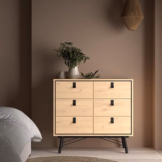Furniture To Go Ry Double Chest of Drawers with 6 Drawers in Light Oak – 1