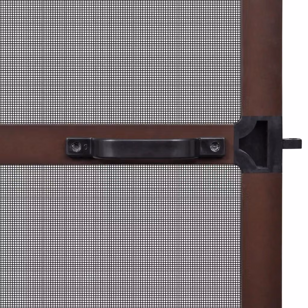 Berkfield Home Brown Hinged Insect Door Screen, W: 120 cm, H: 240 cm – 4