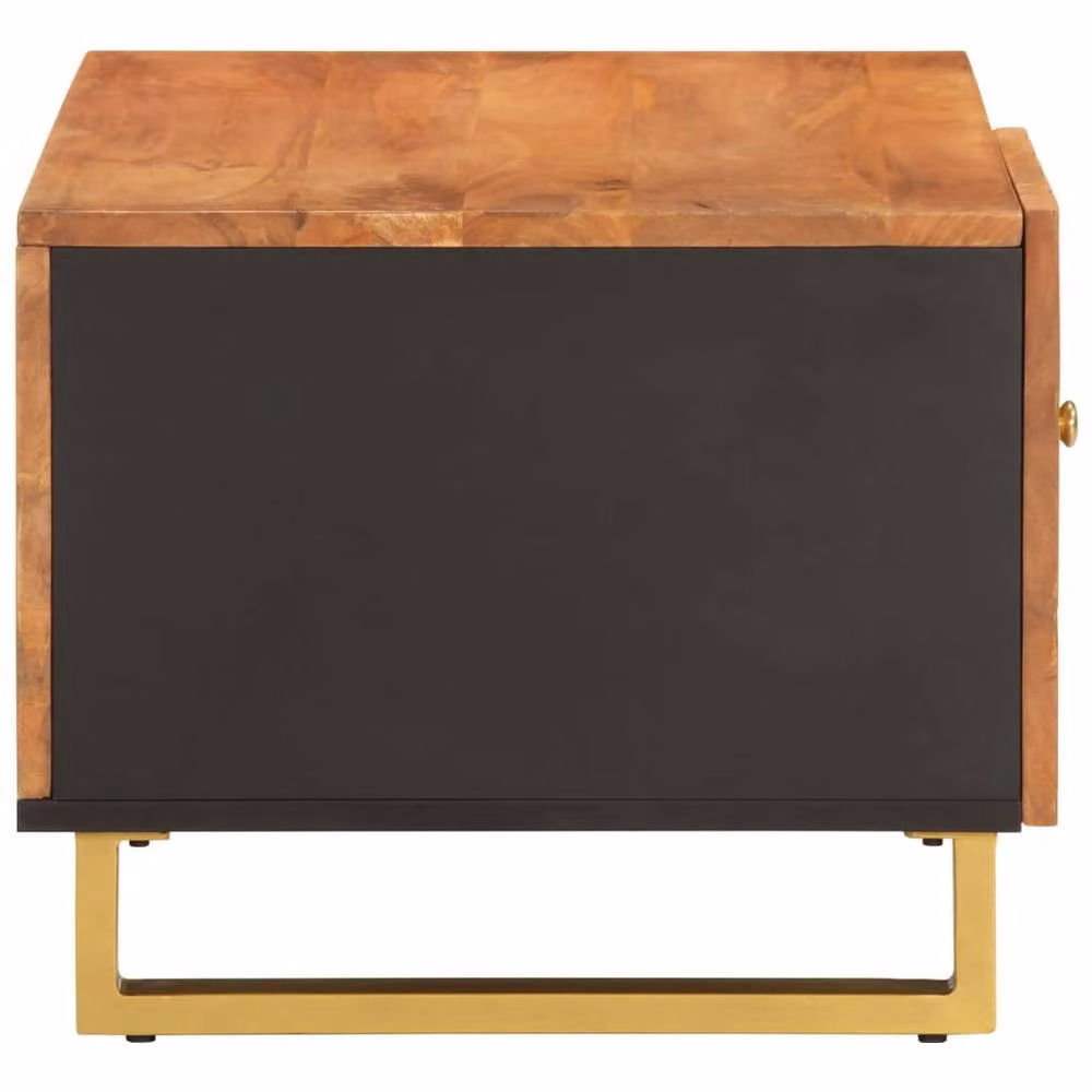 Berkfield Home Industrial Mango Wood Coffee Table in Brown and Black, W/D/H: 80 x 50 x 40 cm – 4