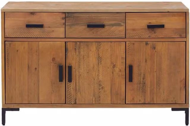 Berkfield Home Brown Solid Pinewood Industrial Sideboard W/D/H: 110 x 35 x 70 cm