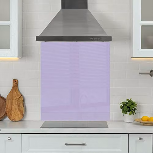 Purple Glass Kitchen Splashback, 6mm Heat Resistant Toughened Tempered Glass with Polished Edges, W: 70 cm x H: 70 cm