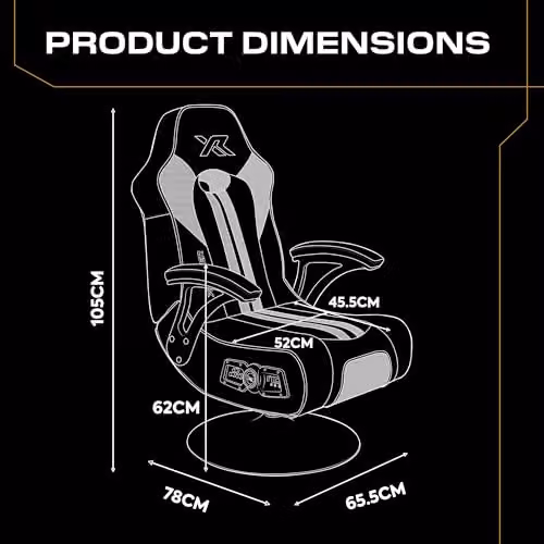 X-Rocker Torque Gaming Chair in Black and Gold with Synthetic Leather and Headrest – 2