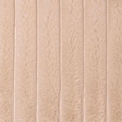 OHS Ribbed Faux Fur Fleece Throw Blanket in Brown and Beige, W/D/H: 125 x 150 cm – 4