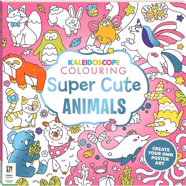 Hinkler Kaleidoscope Cute Colouring Book in Multicolour