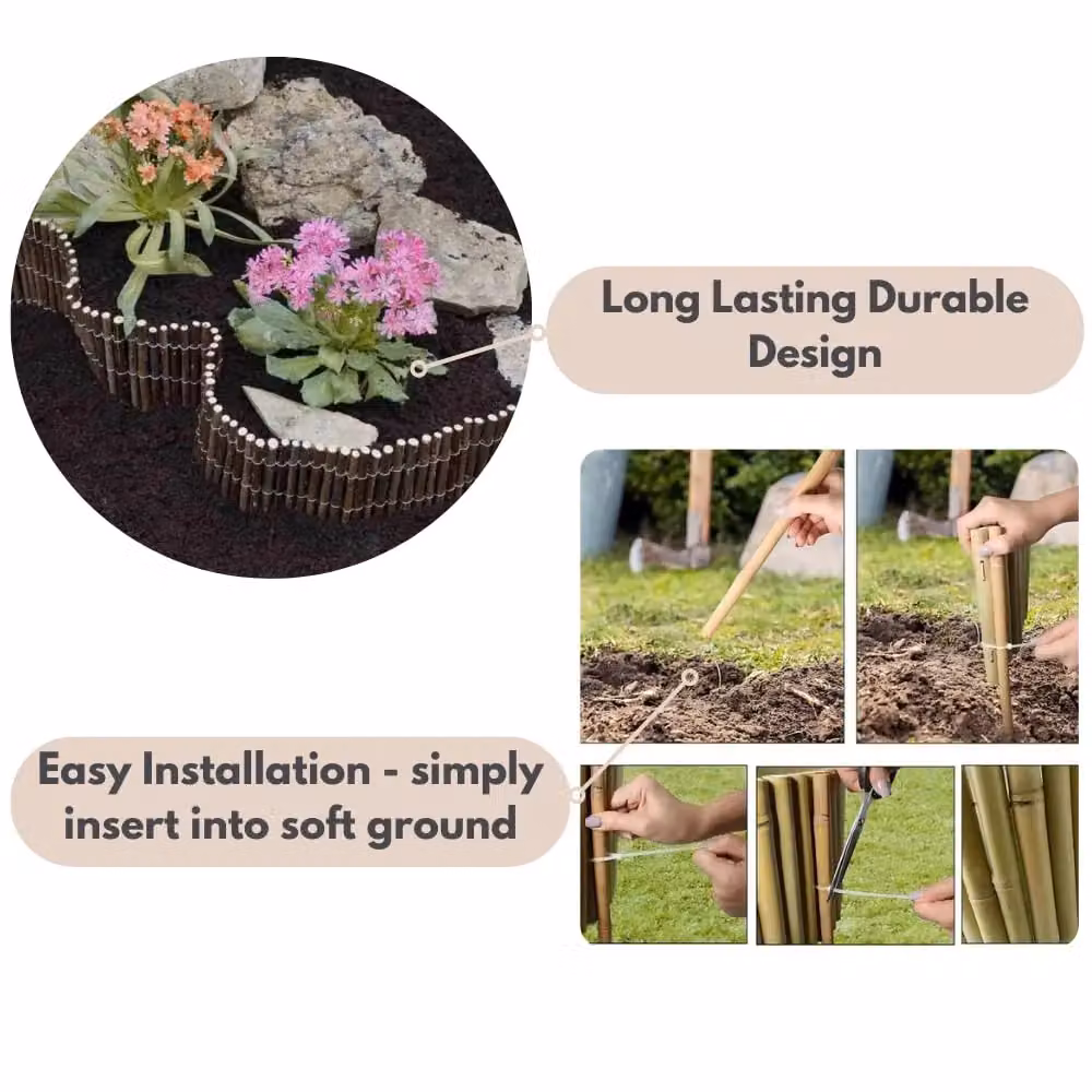 Marco Paul Willow Garden Border Edging in Brown, W: 2 m, H: 0.30 m – 5