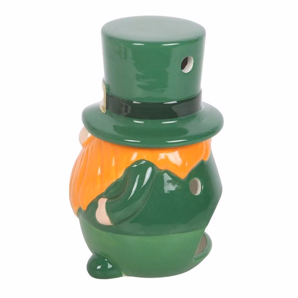 Uniqueful Leprechaun Gonk Ceramic Oil Burner in Green and Multicolour, Height: 15 cm – 2