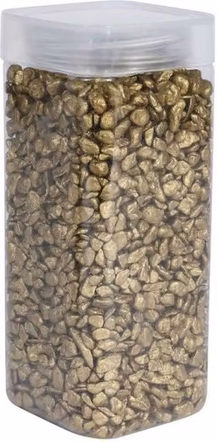 KDMD Gold Stone Pebbles in Square Jars, 900g per Jar, 3 Pack