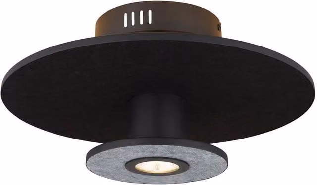 Netlighting Carter Integrated LED Semi Flush Ceiling Light, Matt Black, Warm White 3000K – 1