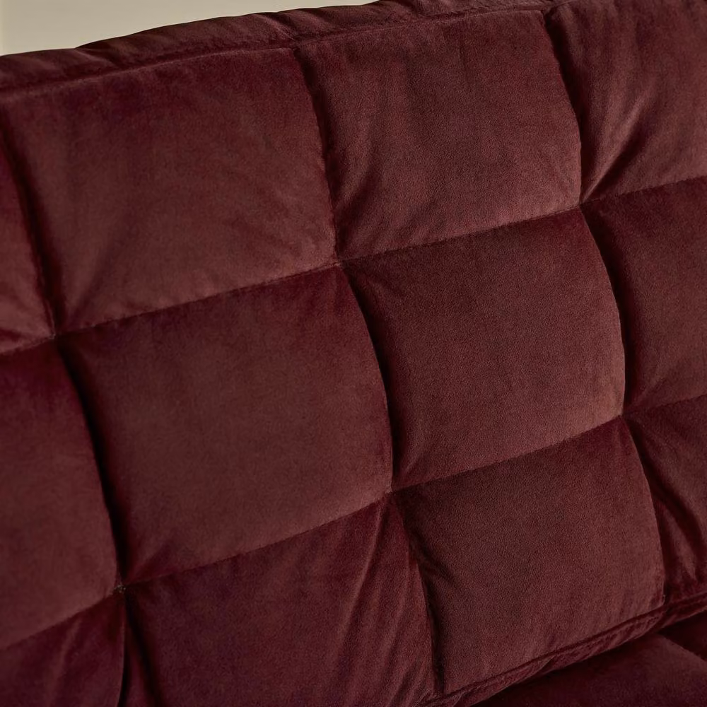 FurnitureboxUK Jade 3-Seater Modern Velvet Upholstered Sofa with Solid Wood Frame in Maroon – 3