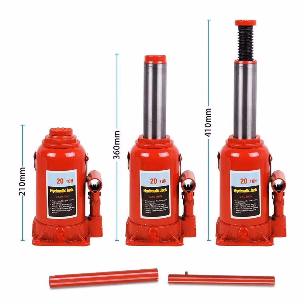 FLAVORA 20T Heavy Duty Hydraulic Steel Bottle Jack in Red – 2