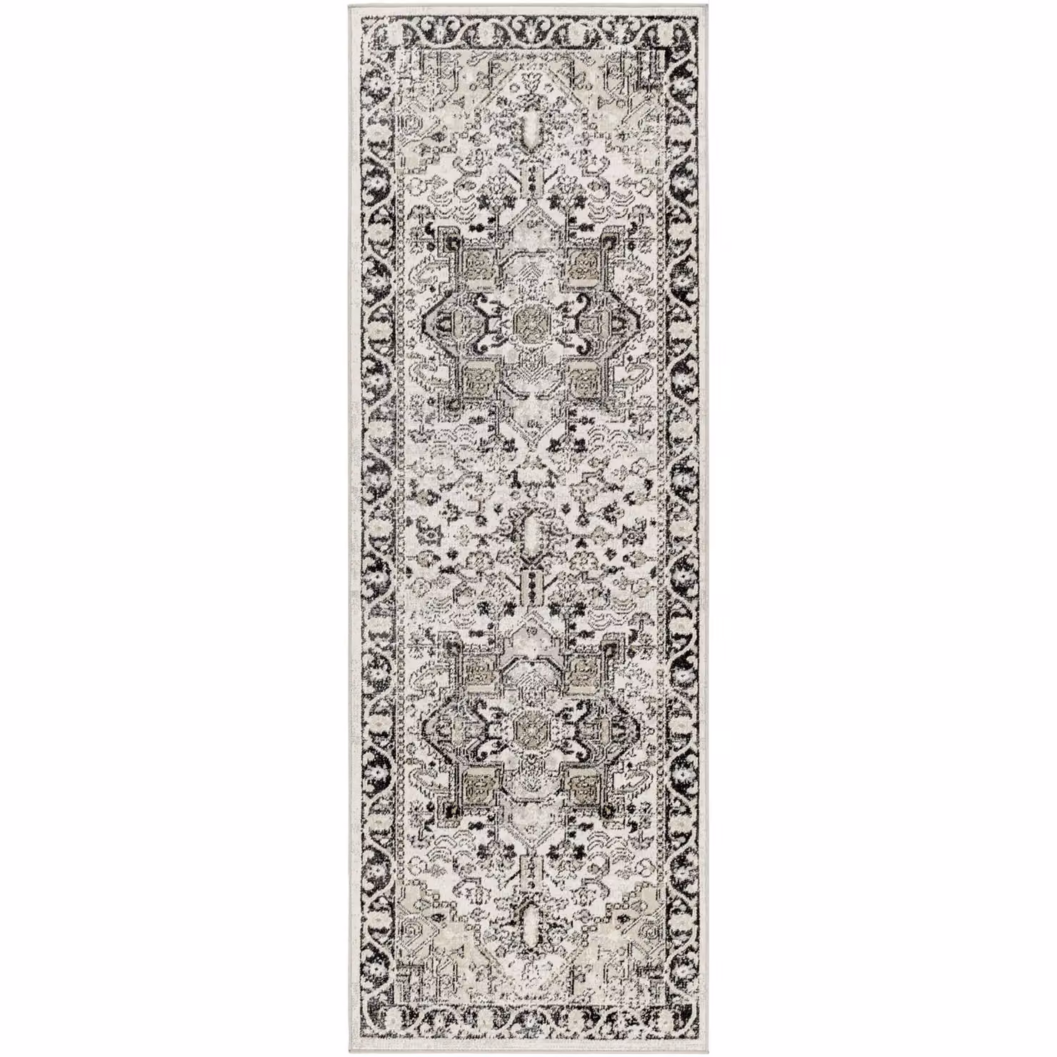 Livabliss Machine Woven Vintage Boho Living Room Rug in Black, Beige and Grey, W: 160 cm, D: 215 cm – 2