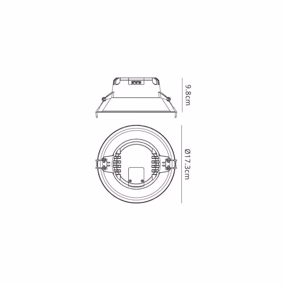 Netlighting Fusion Recessed LED Downlight, White, 12W, 4000K, 1200lm, Diameter: 17.3 cm – 2