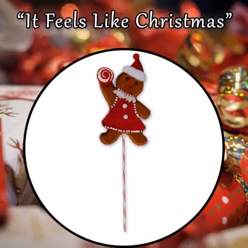 VFM e-Store Christmas Gingerbread Woman Pick, Red and Multicolour, H 68 cm x W 22 cm – 7