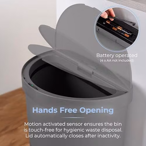 Tower Grey Plastic Sensor Recycling Bin, H 61.5 x W 30.0 cm – 2