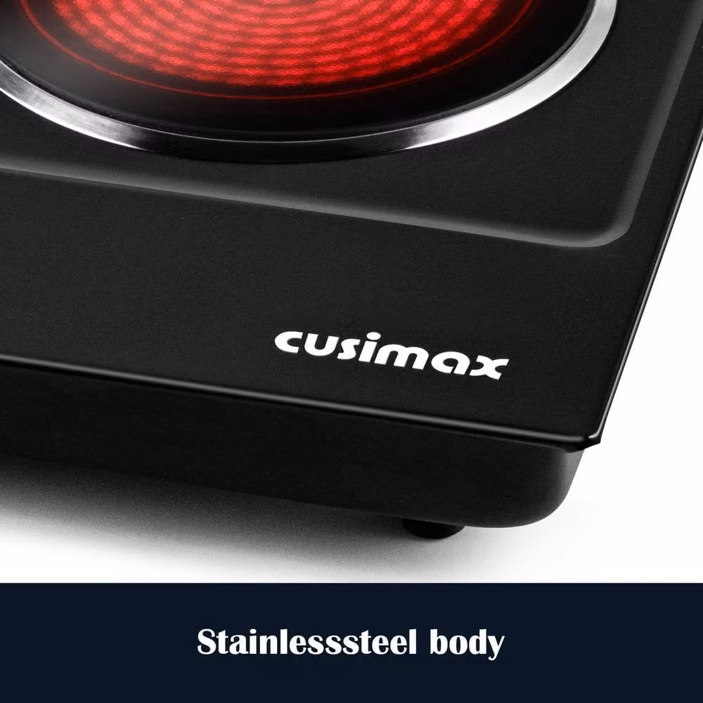 Cusimax Sleek Portable 2400W Infrared Electric Hot Plate in Black – 6
