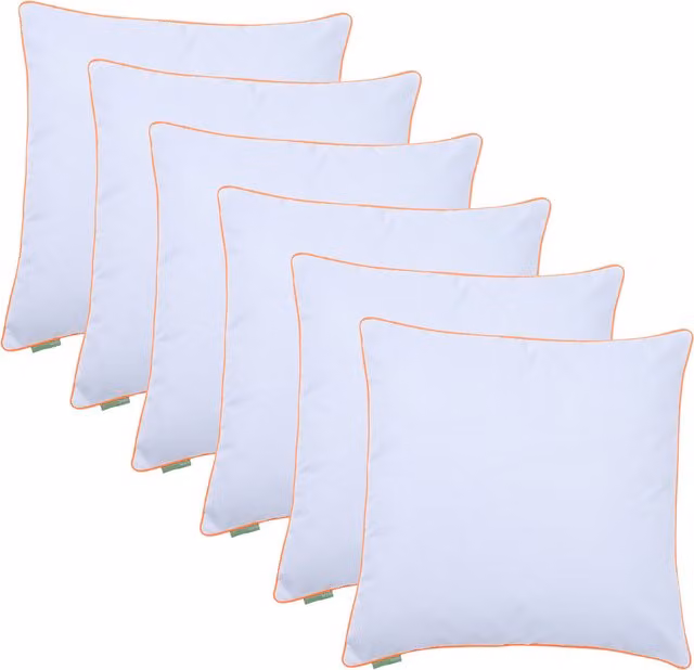 Gardenista Orange and White Square Garden Scatter Cushion Set of 6, W/D/H: 45 x 45 x 45 cm