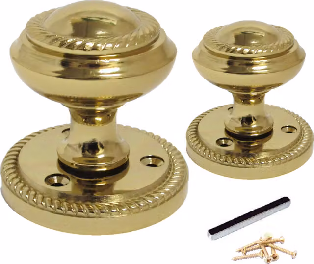 Betley Butterfly Polished Gold Brass Screw Door Knob