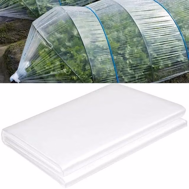 VOGREX Extra Thick Clear Polythene Sheeting Garden Polytunnel Film, W 2 m x L 10 m