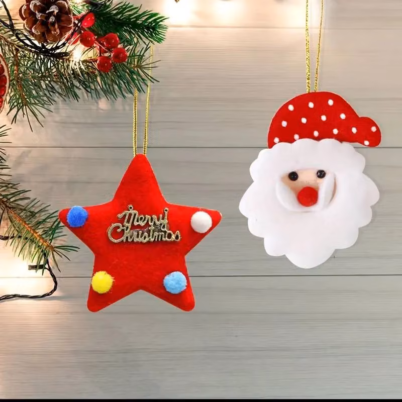 Smartbies 10 Piece Multicolour Christmas Pendant Set Textile Hanging Decorations – 2
