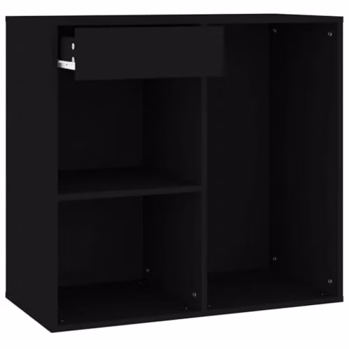 vidaXL Modern Black Cosmetic Cabinet in Matt Engineered Wood W/D/H: 80 x 40 x 75 cm