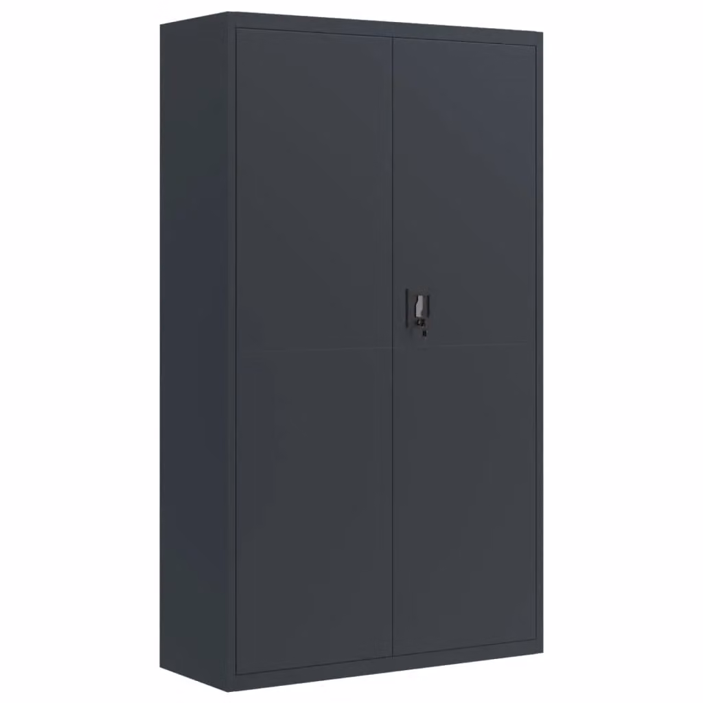 Berkfield Home Anthracite Steel File Cabinet with Hinged Doors and Adjustable Shelves, W/D/H: 105 x 40 x 180 cm – 2