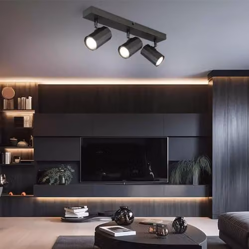 Netlighting James Grey Matt Ceiling Spotlight Bar with 3x GU10 Adjustable Aluminium Metal Lights W/D/H: 75 x 39 x 14.5 cm – 2