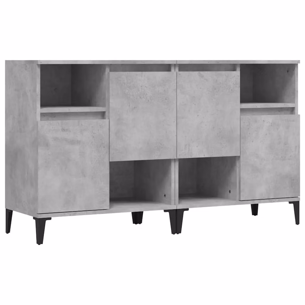 Berkfield Home Set of 2 Concrete Grey Engineered Wood Sideboards, W/D/H: 60 x 35 x 70 cm – 2