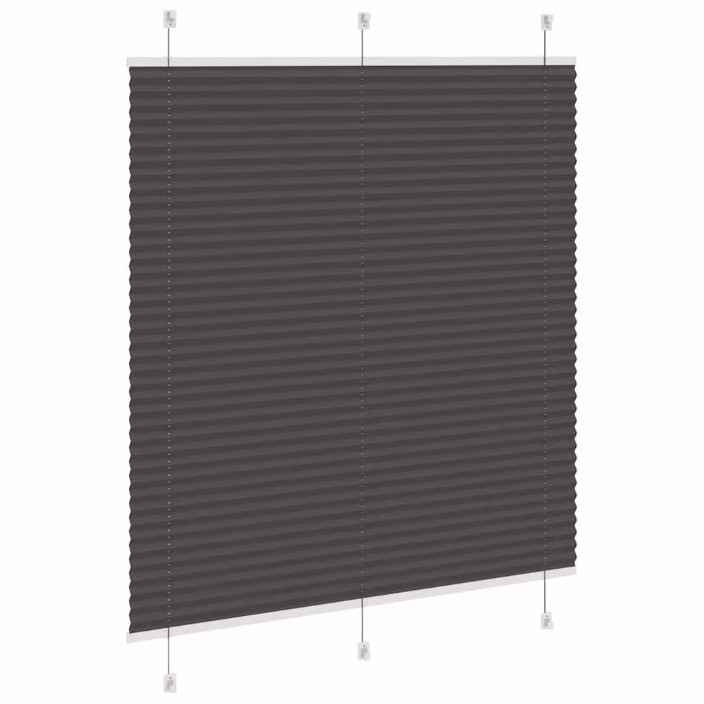 Berkfield Home Single Pleat Black Polyester Fabric Blind W: 115 cm, H: 150 cm – 2
