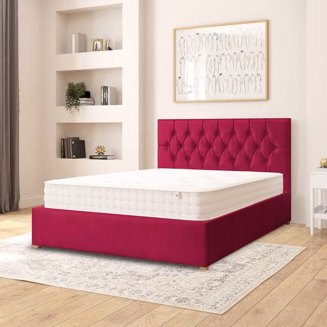 Aspire Olivier Upholstered Velvet Ottoman Storage Bed with Lift Up Base, W/D/H: 180 x 200 cm