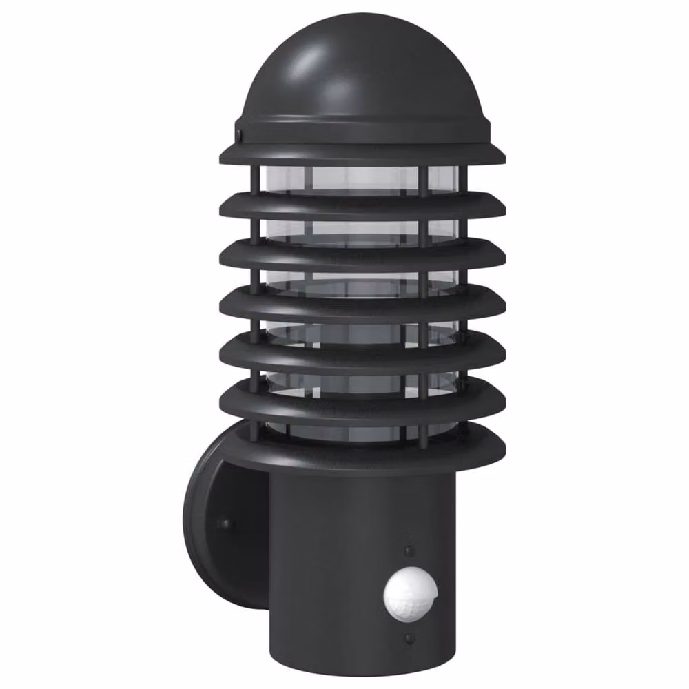 Berkfield Home Black Stainless Steel Outdoor Wall Light with Motion Sensor and Timer – 2