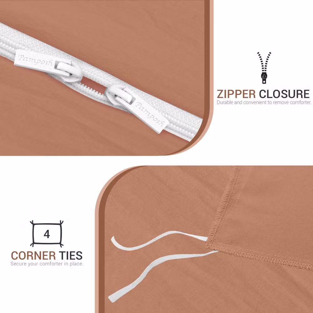 Pamposh Mauve Microfibre Duvet Cover Set, Double, W: 140 cm x L: 200 cm – 3