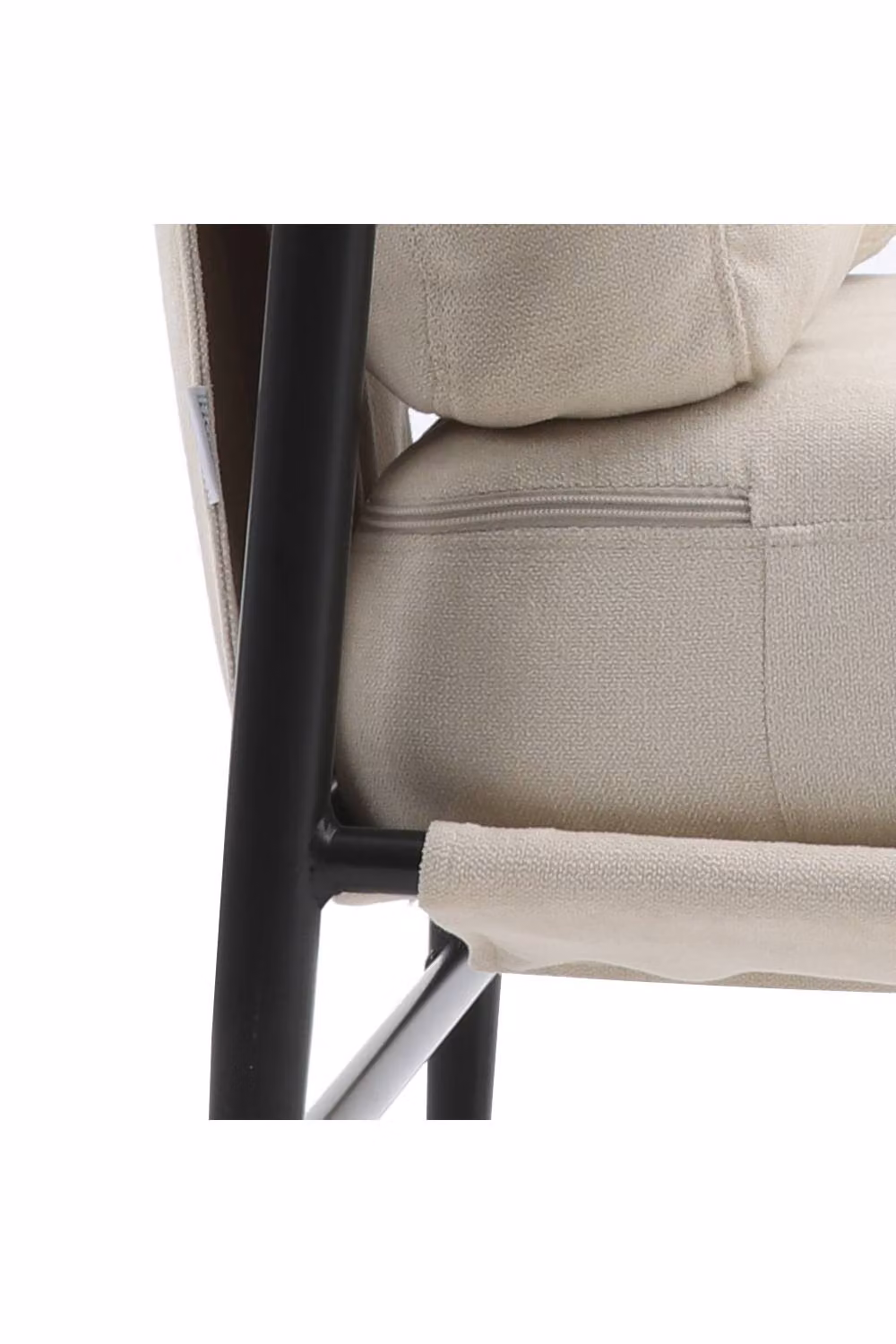 Garden Sanctuary Modern Linen Armchair with Thick Cushion in Beige and Black – 2