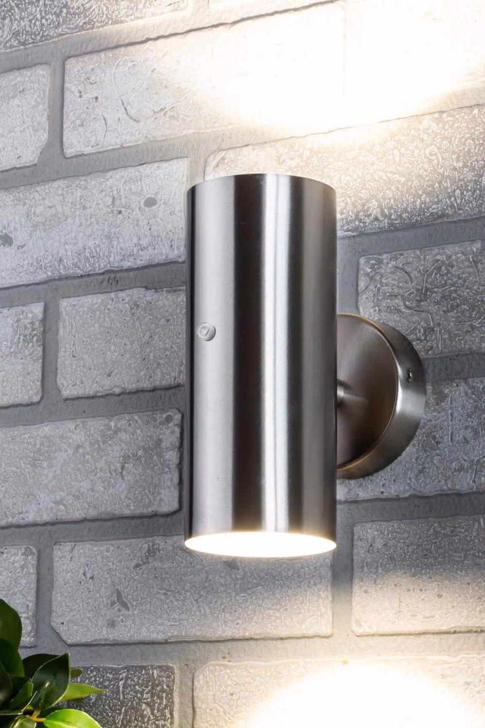 BHS Lighting Grant Up & Down Outdoor Wall Light in Silver with Dusk Sensor – 2